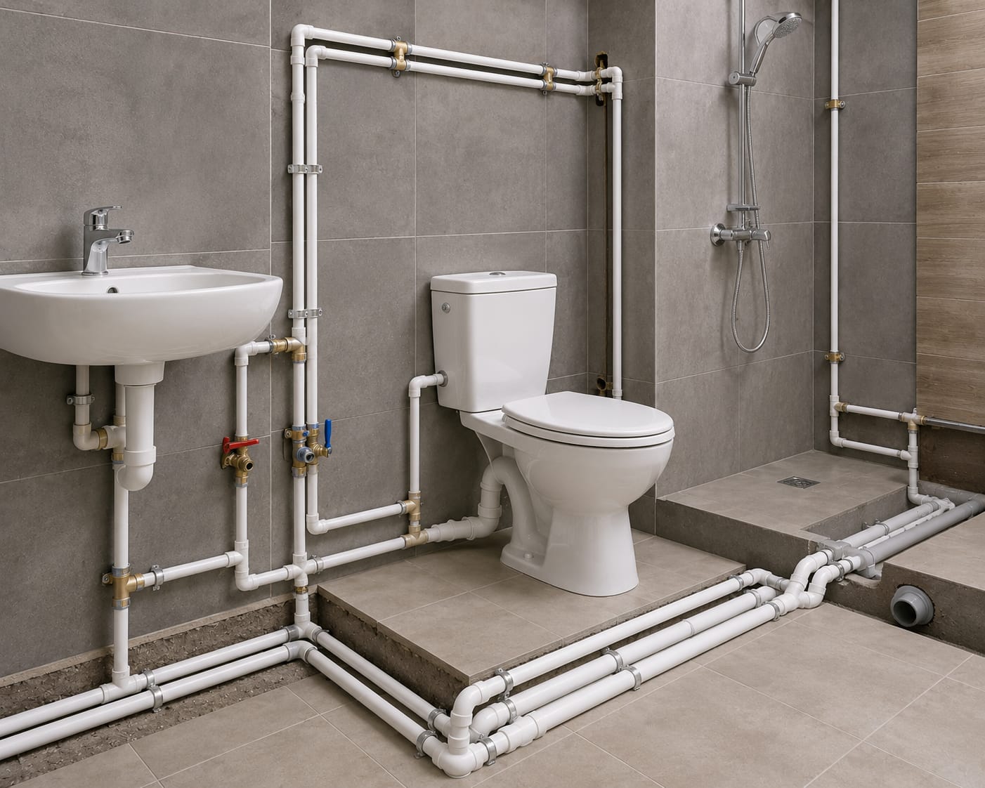 Bathroom Pipeline Setup